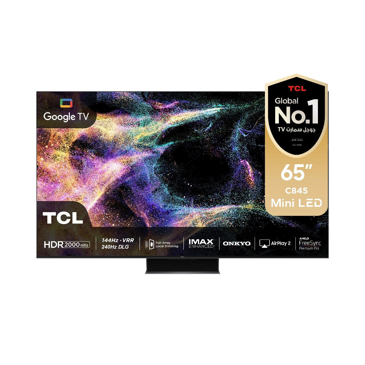 TCL C845 Mini LED 4K 65" 2000nits HDR10+ 240Hz DLG FreeSync Premium Pro 144Hz