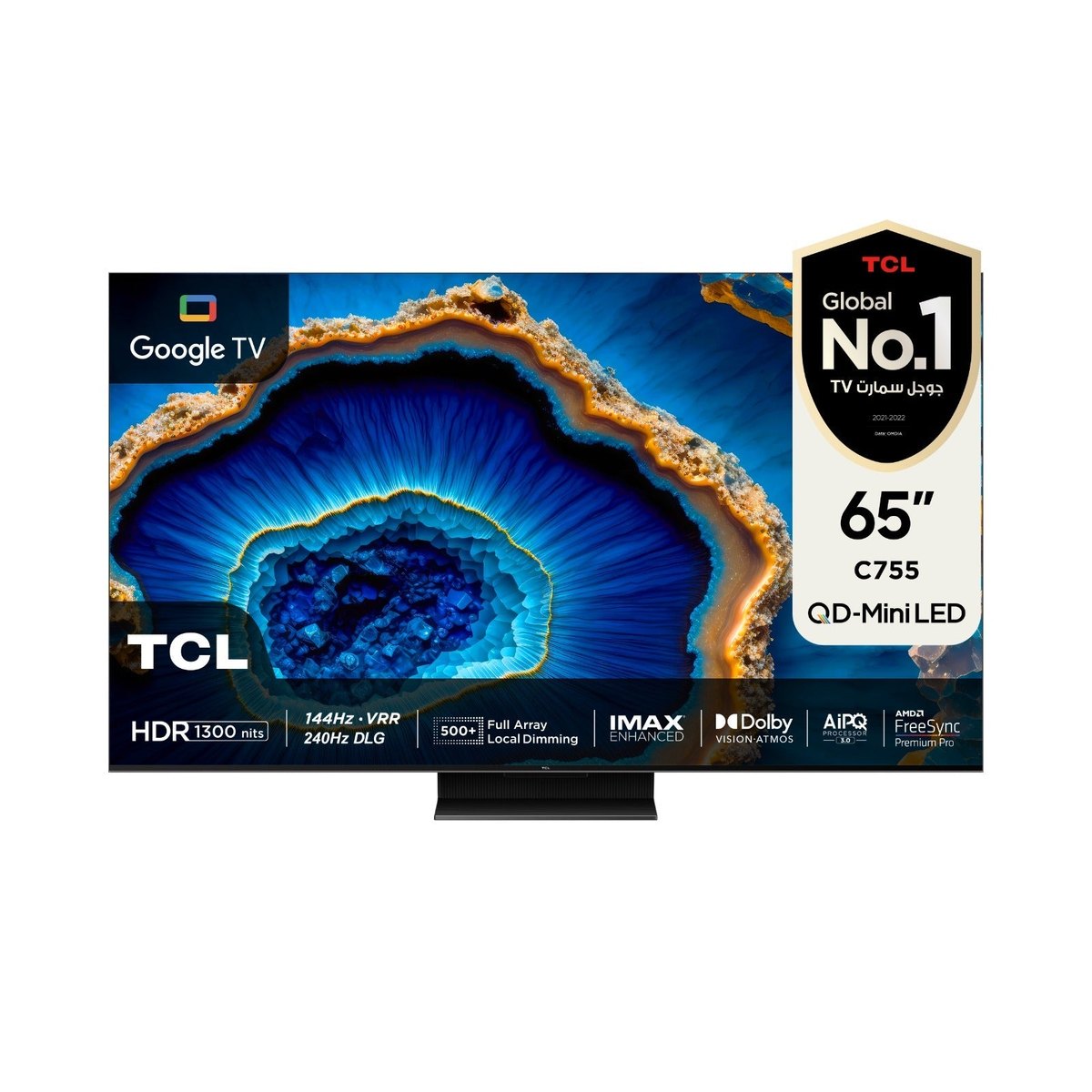 تلفزيون تي سي ال 65 بوصه 65C 755 سمارت 4K كيوليد ميني ليد 144HZ
