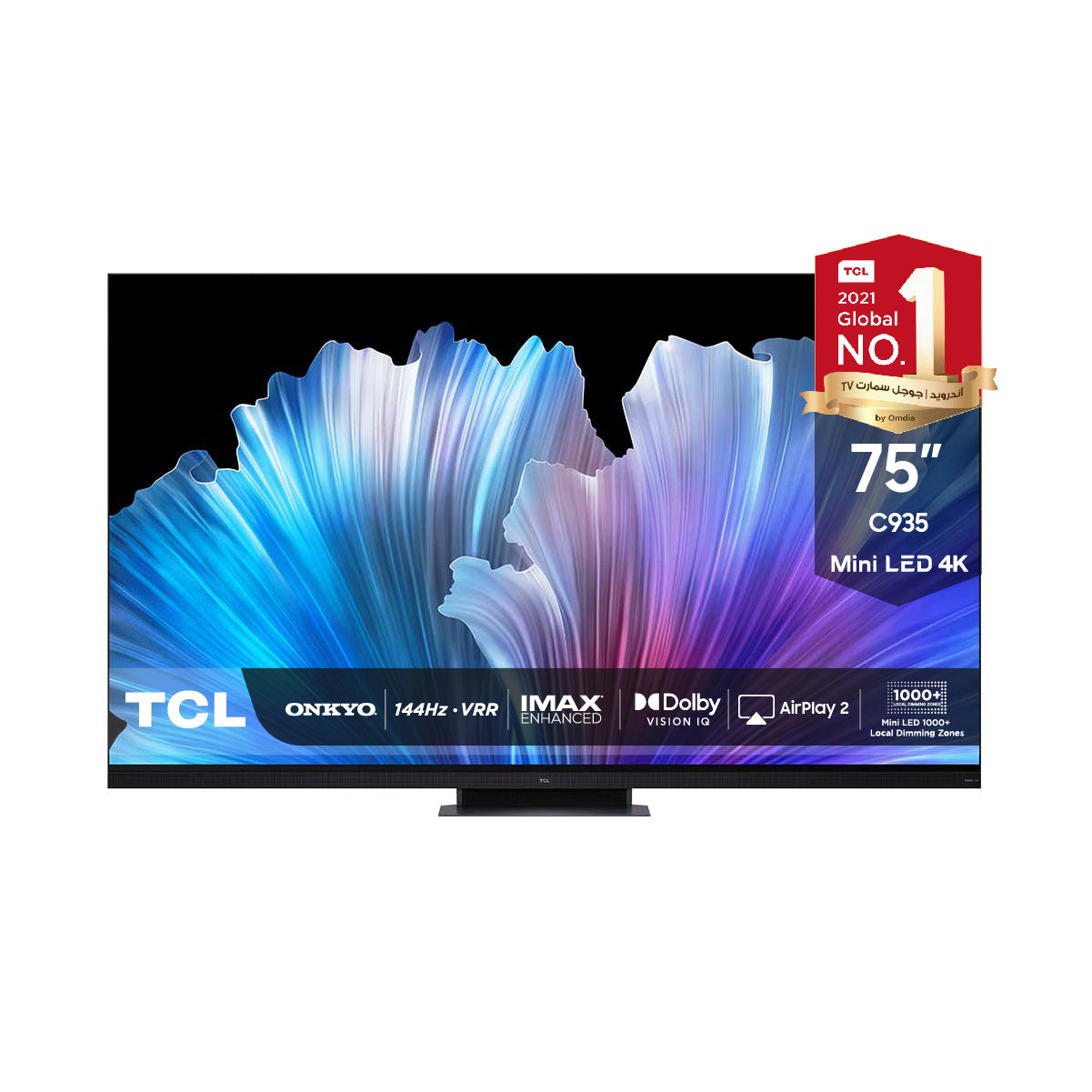 TCL C935 Mini LED 1000+zones 4K 75" 144Hz VRR FreeSync HDR10+ Dolby Vision IQ