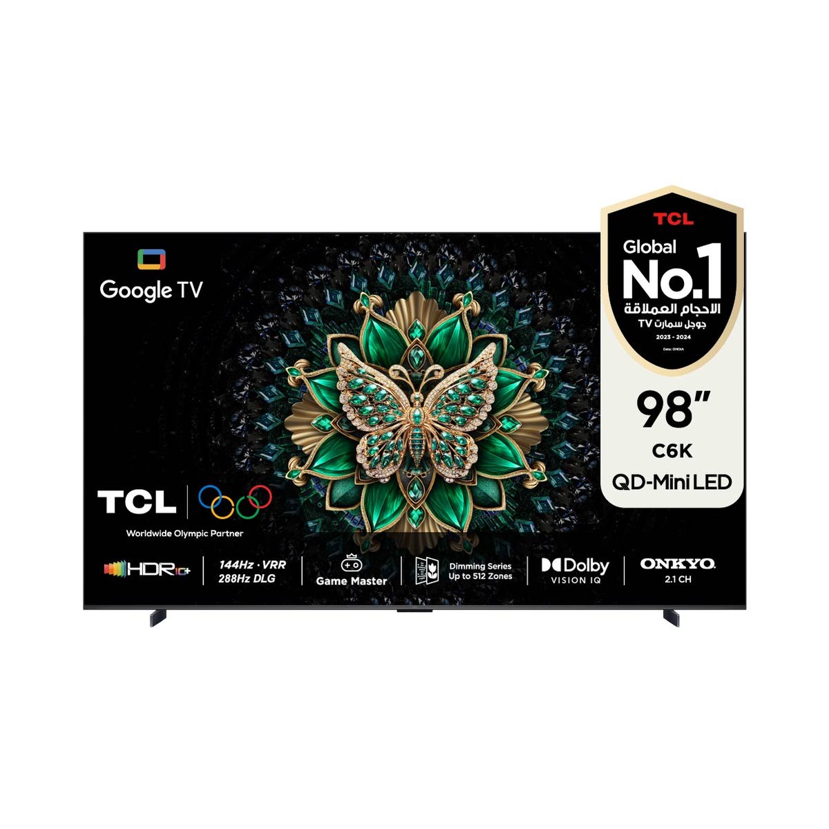 تلفزيون تي سي ال 98 بوصه 98C6 K كيو ميني ليد 144HZ