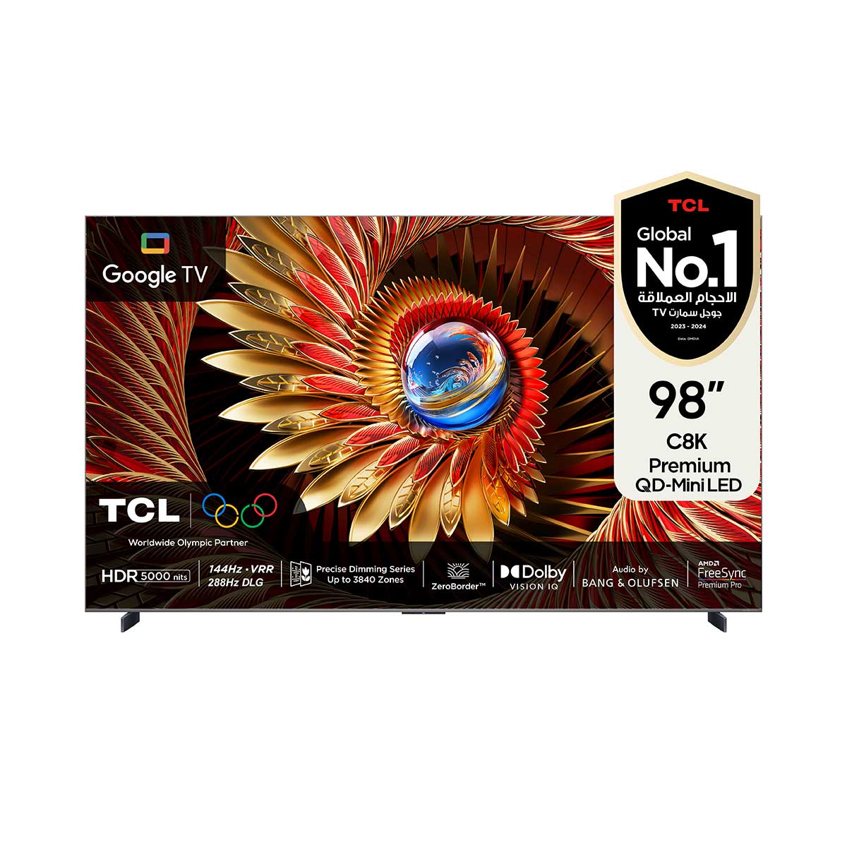 TCL C8K 98" Premium QD-Mini LED Up to 3840 Zones HDR 5000 nits 288Hz Game Accelerator