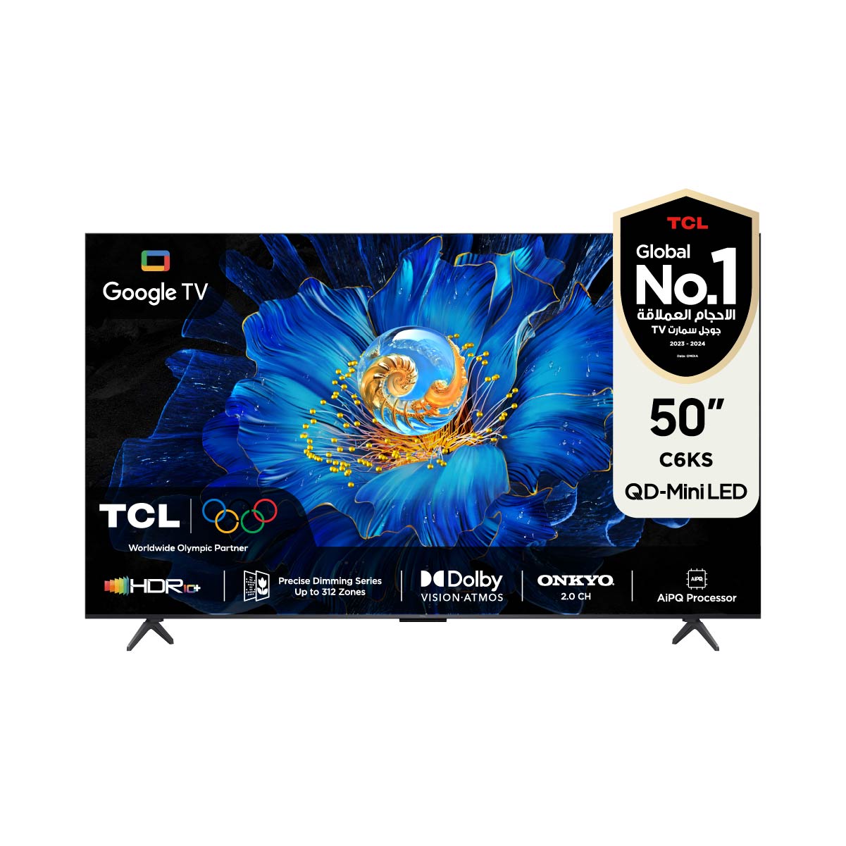 TCL C6KS 50" QD-Mini LED 4K Up to 312* Zones 60Hz HDR10+ Dolby Vision Atmos