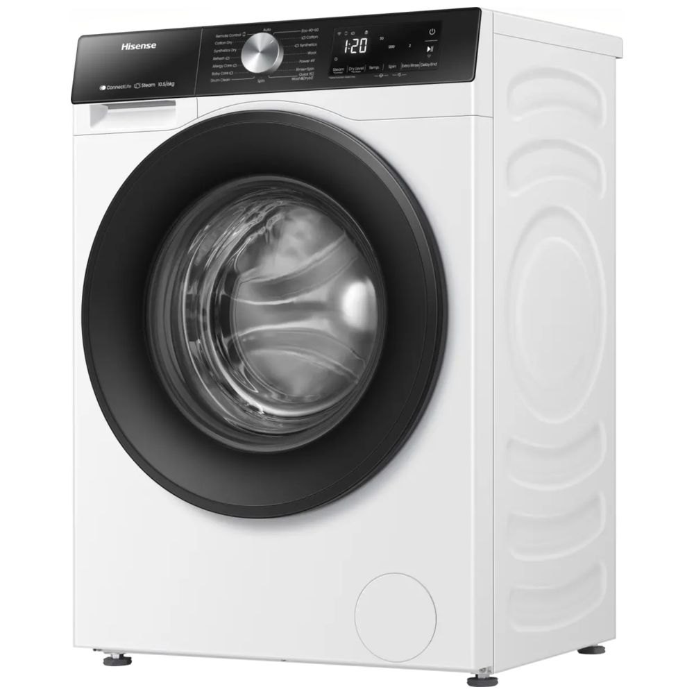 غسالة هايسنس جانبيه 10.5 كغم WD 3 S 1043 BW ابيض بخار