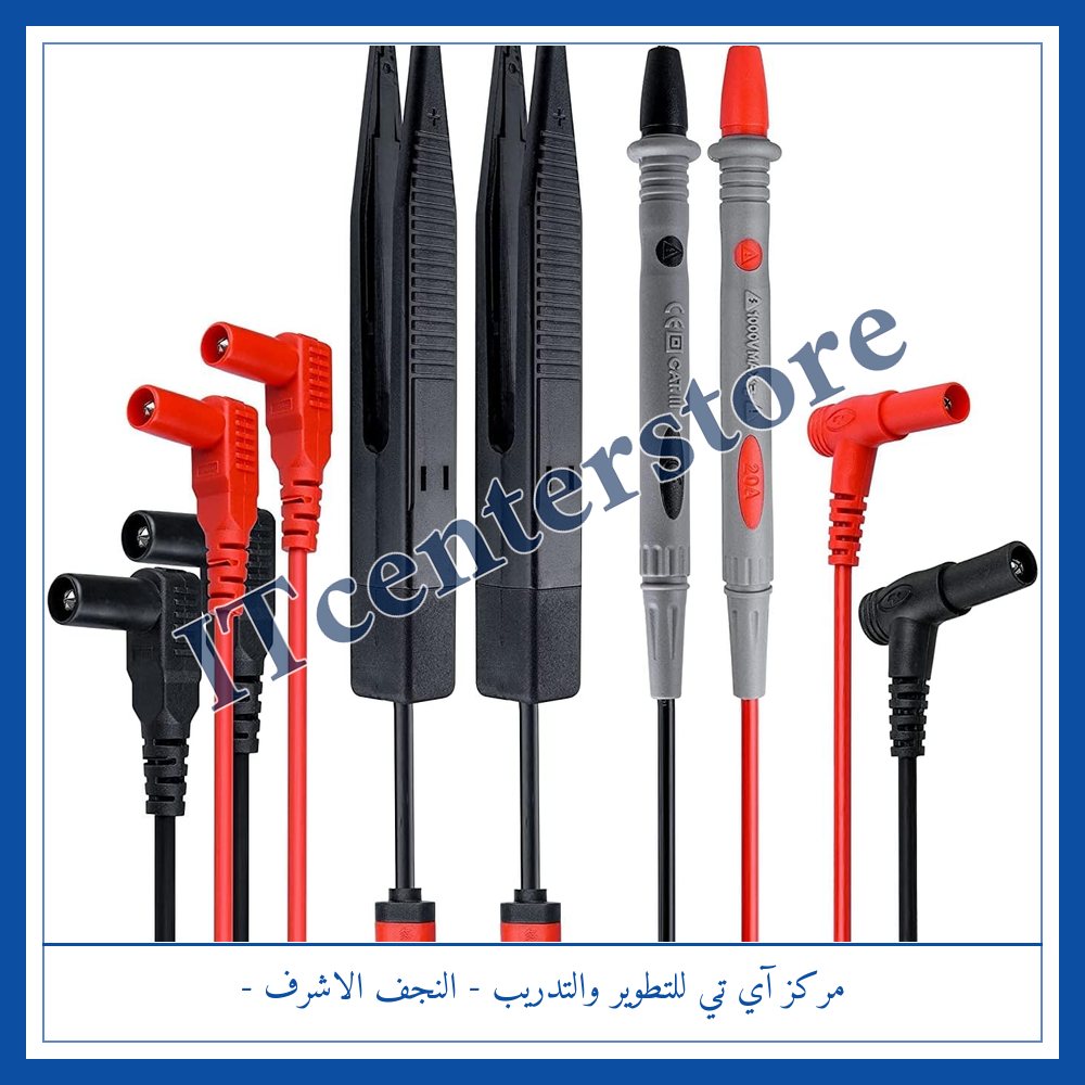 Banana Plug to Test Probe Cable Black 0.5m | كيبل بننا الى بروب فحص اسود نص متر