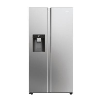 ثلاجه هاير HSW- 59 F18 EIMM سايد باي سايد ثلج فضي